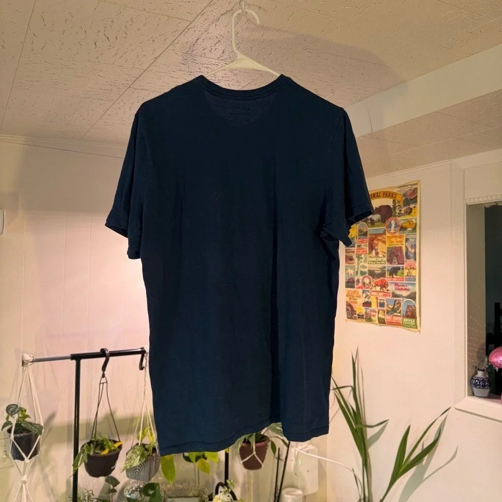 Nike‎ T-Shirt Blue Swoosh Logo Graphic Tee Casual Activewear Top size M